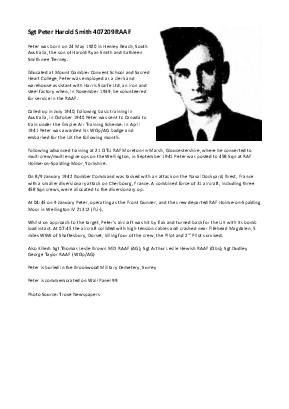 A preview of a PDF biography for Smith, Peter Harold
